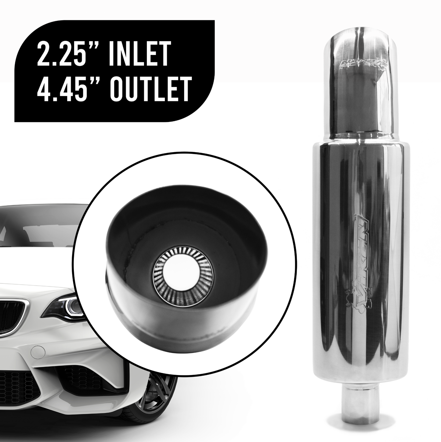Concept D 2.25" Stainless Steel Polished Muffler *Offroad Use Only*
